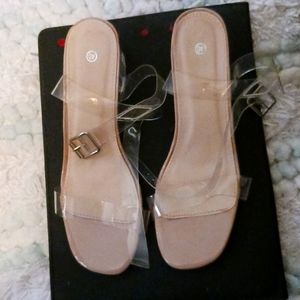 40 Clear Chunky Pumps. Size 7 1/2.